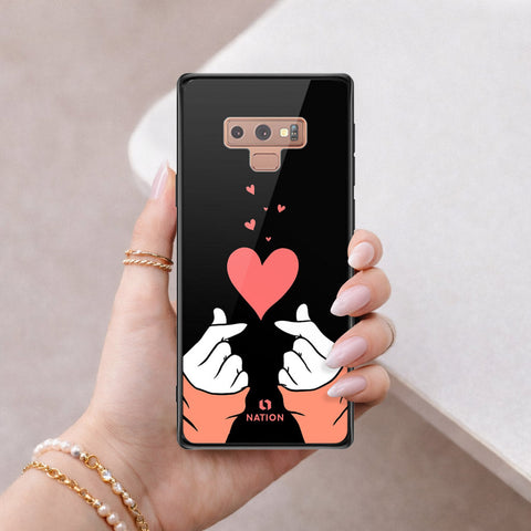 Samsung Galaxy Note 9 Cover - Onation Heart Series - HQ Ultra Shine Premium Infinity Glass Soft Silicon Borders Case
