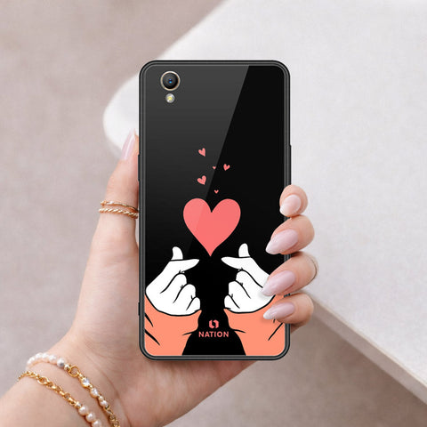 Oppo A37 Cover - Onation Heart Series - HQ Ultra Shine Premium Infinity Glass Soft Silicon Borders Case