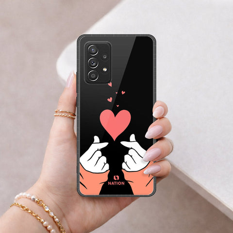 Samsung Galaxy A52 Cover - Onation Heart Series - HQ Ultra Shine Premium Infinity Glass Soft Silicon Borders Case
