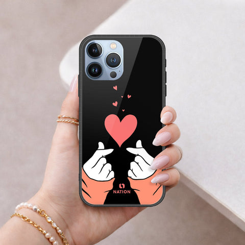 iPhone 13 Pro Max Cover - Onation Heart Series - HQ Ultra Shine Premium Infinity Glass Soft Silicon Borders Case