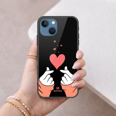 iPhone 13 Cover - Onation Heart Series - HQ Ultra Shine Premium Infinity Glass Soft Silicon Borders Case