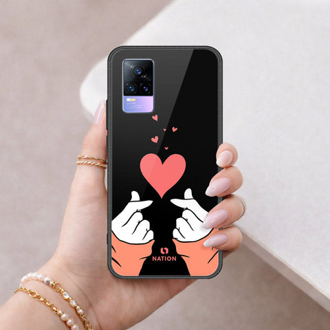 Vivo V21e Cover - Onation Heart Series - HQ Ultra Shine Premium Infinity Glass Soft Silicon Borders Case