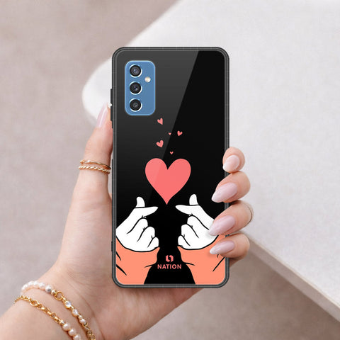 Samsung Galaxy M52 5G Cover - Onation Heart Series - HQ Ultra Shine Premium Infinity Glass Soft Silicon Borders Case