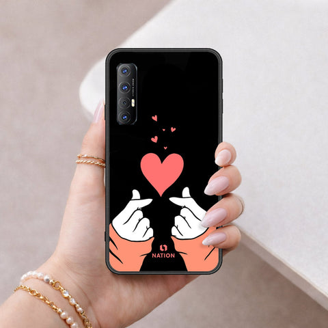 Oppo Reno 3 Pro Cover - Onation Heart Series - HQ Ultra Shine Premium Infinity Glass Soft Silicon Borders Case