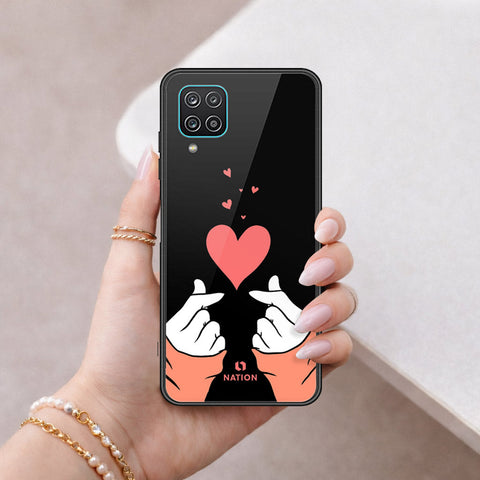 Samsung Galaxy A12 Nacho Cover - Onation Heart Series - HQ Ultra Shine Premium Infinity Glass Soft Silicon Borders Case