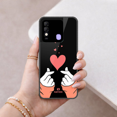 Tecno Spark 8 Cover - Onation Heart Series - HQ Ultra Shine Premium Infinity Glass Soft Silicon Borders Case