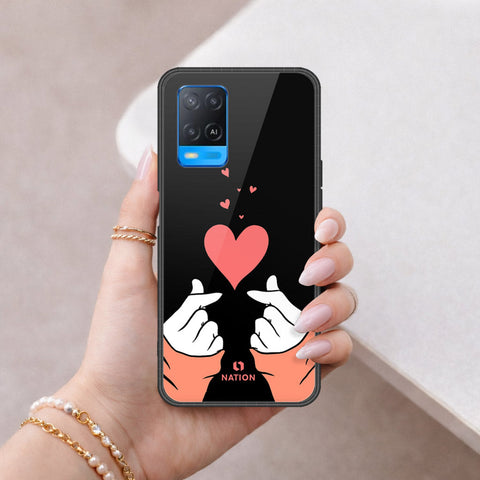 Oppo A54 4G Cover - Onation Heart Series - HQ Ultra Shine Premium Infinity Glass Soft Silicon Borders Case