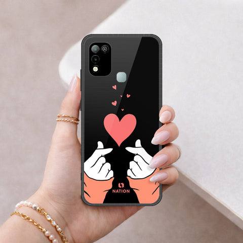 Infinix Hot 10 Play Cover - Onation Heart Series - HQ Ultra Shine Premium Infinity Glass Soft Silicon Borders Case