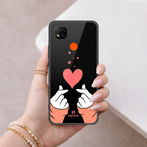 Xiaomi Redmi 9C Cover - Onation Heart Series - HQ Ultra Shine Premium Infinity Glass Soft Silicon Borders Case