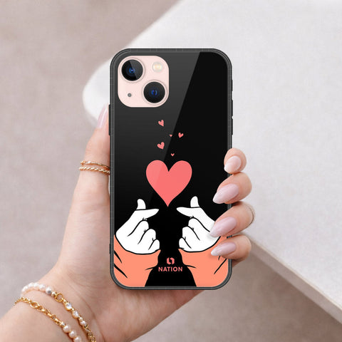 iPhone 14 Plus Cover - Onation Heart Series - HQ Ultra Shine Premium Infinity Glass Soft Silicon Borders Case