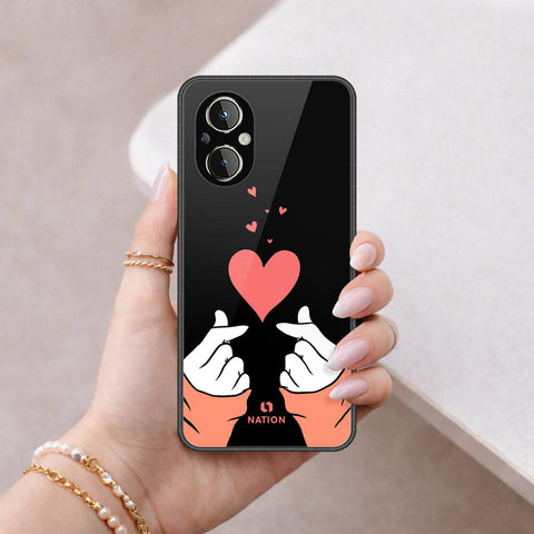 Oppo F21 Pro 5G Cover - Onation Heart Series - HQ Ultra Shine Premium Infinity Glass Soft Silicon Borders Case