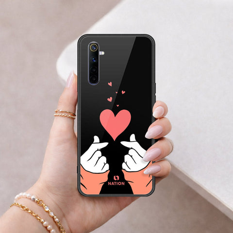 Realme 6 Cover - Onation Heart Series - HQ Ultra Shine Premium Infinity Glass Soft Silicon Borders Case