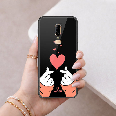 OnePlus 6 Cover - Onation Heart Series - HQ Ultra Shine Premium Infinity Glass Soft Silicon Borders Case