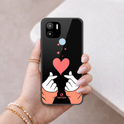 Xiaomi Redmi A1 Plus Cover - Onation Heart Series - HQ Ultra Shine Premium Infinity Glass Soft Silicon Borders Case