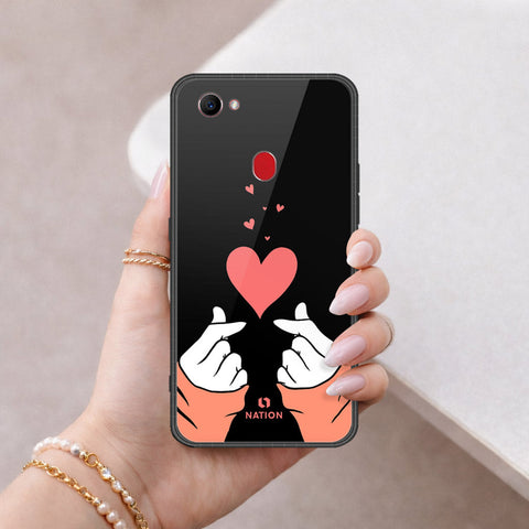 Oppo F7 Cover - Onation Heart Series - HQ Ultra Shine Premium Infinity Glass Soft Silicon Borders Case