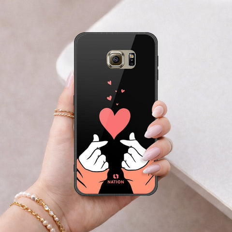 Samsung Galaxy S6 Cover - Onation Heart Series - HQ Ultra Shine Premium Infinity Glass Soft Silicon Borders Case