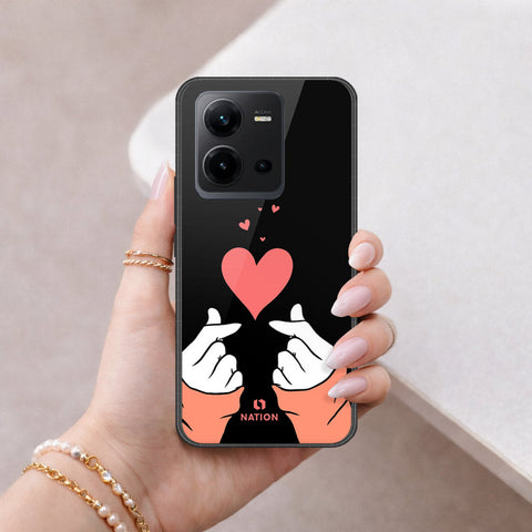 Vivo V25e Cover - Onation Heart Series - HQ Ultra Shine Premium Infinity Glass Soft Silicon Borders Case