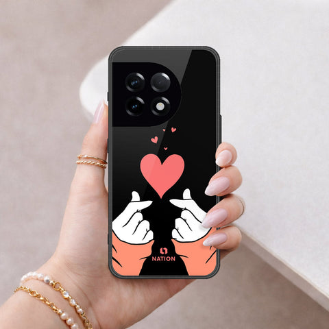 OnePlus Ace 2 Cover - Onation Heart Series - HQ Ultra Shine Premium Infinity Glass Soft Silicon Borders Case