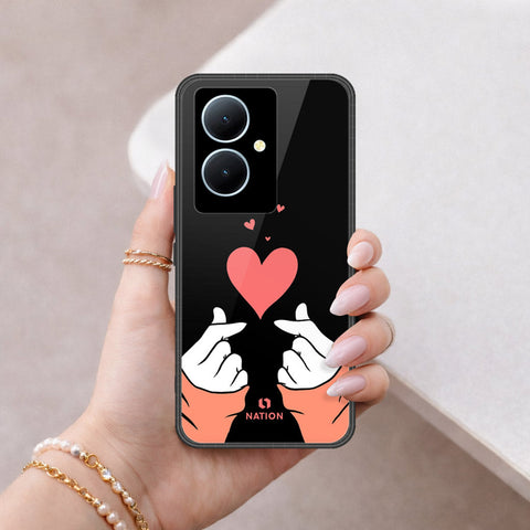 Vivo V29 Lite Cover - Onation Heart Series - HQ Ultra Shine Premium Infinity Glass Soft Silicon Borders Case