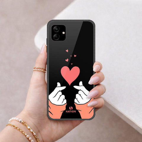 Samsung Galaxy A04e Cover - Onation Heart Series - HQ Ultra Shine Premium Infinity Glass Soft Silicon Borders Case