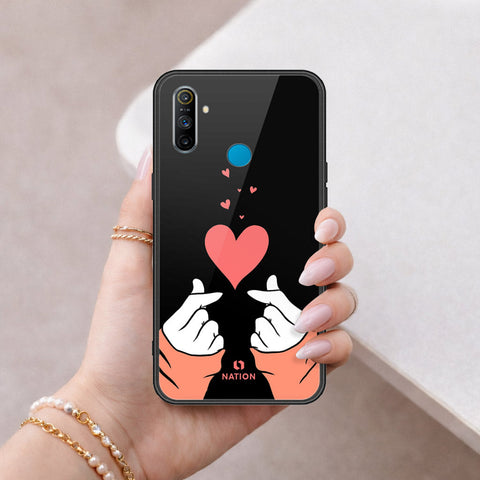 Realme C3 Cover - Onation Heart Series - HQ Ultra Shine Premium Infinity Glass Soft Silicon Borders Case