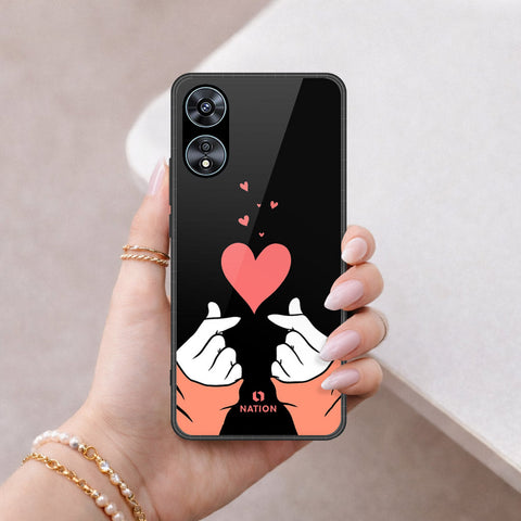Oppo A78 4G Cover - Onation Heart Series - HQ Ultra Shine Premium Infinity Glass Soft Silicon Borders Case