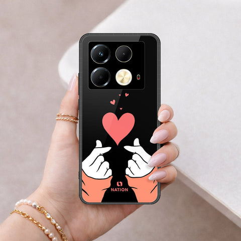 Infinix Note 40 Cover - Onation Heart Series - HQ Ultra Shine Premium Infinity Glass Soft Silicon Borders Case