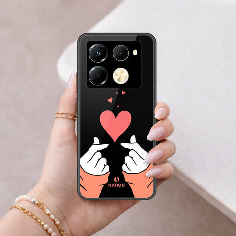 Infinix Note 40 Pro Cover - Onation Heart Series - HQ Ultra Shine Premium Infinity Glass Soft Silicon Borders Case