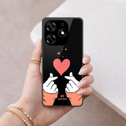 Tecno Spark 10 Pro Cover - Onation Heart Series - HQ Ultra Shine Premium Infinity Glass Soft Silicon Borders Case