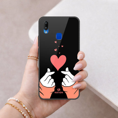 Vivo Y91i Cover - Onation Heart Series - HQ Ultra Shine Premium Infinity Glass Soft Silicon Borders Case