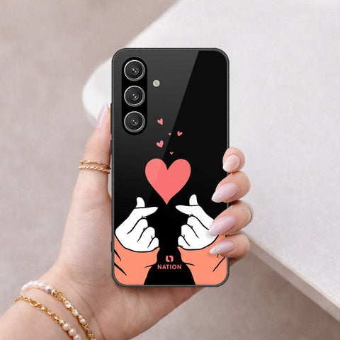 Samsung Galaxy S24 Cover - Onation Heart Series - HQ Ultra Shine Premium Infinity Glass Soft Silicon Borders Case