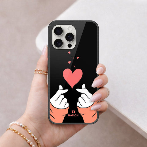 iPhone 16 Pro - Onation Heart Series - HQ Ultra Shine Premium Infinity Glass Soft Silicon Borders Case
