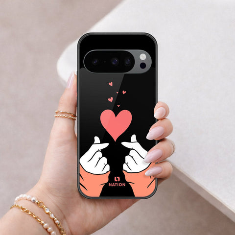 Google Pixel 9 Pro XL Cover - Onation Heart Series - HQ Ultra Shine Premium Infinity Glass Soft Silicon Borders Case