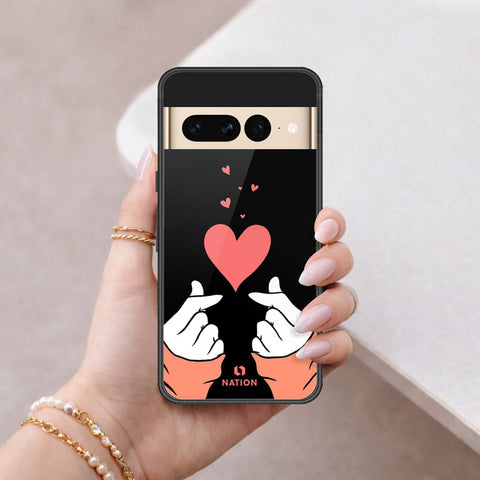 Google Pixel 7 Pro Cover - Onation Heart Series - HQ Ultra Shine Premium Infinity Glass Soft Silicon Borders Case