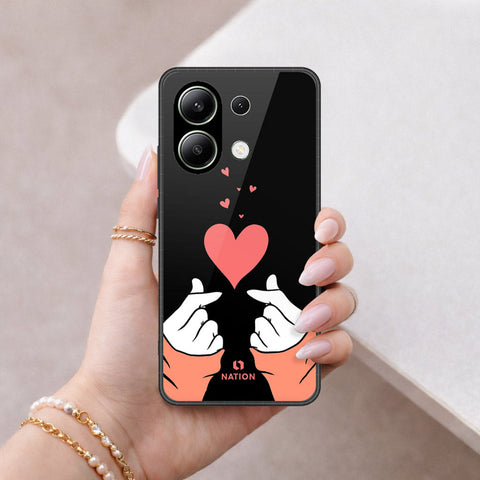 Xiaomi Redmi Note 13 Cover - Onation Heart Series - HQ Ultra Shine Premium Infinity Glass Soft Silicon Borders Case