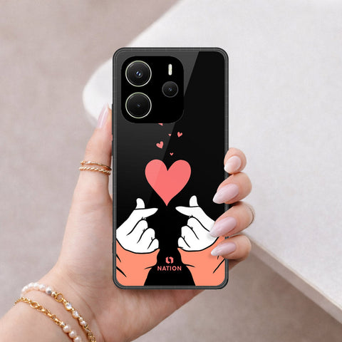 Xiaomi Redmi Note 14 4G Cover - Onation Heart Series - HQ Ultra Shine Premium Infinity Glass Soft Silicon Borders Case