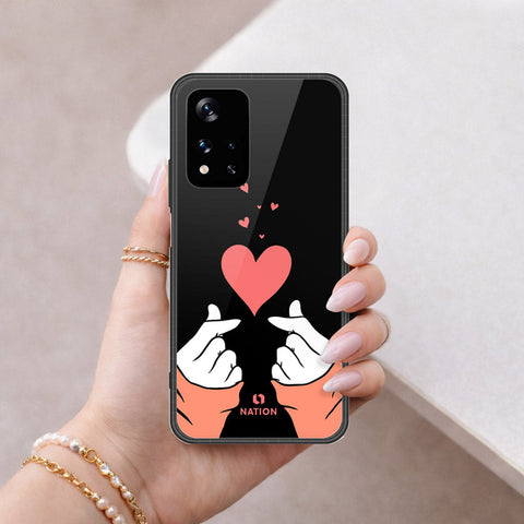 Xiaomi Redmi Note 11 5G Cover - Onation Heart Series - HQ Ultra Shine Premium Infinity Glass Soft Silicon Borders Case
