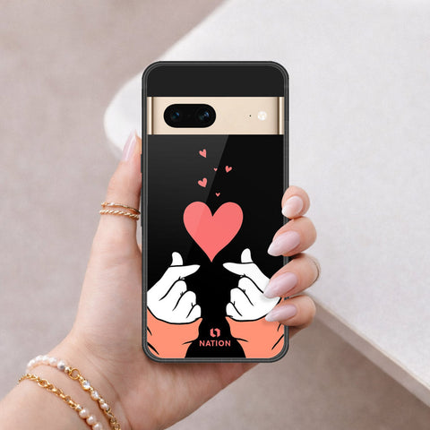 Google Pixel 7 Cover - Onation Heart Series - HQ Ultra Shine Premium Infinity Glass Soft Silicon Borders Case