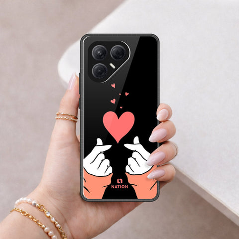 Tecno Pova 7 4G Cover - Onation Heart Series - HQ Ultra Shine Premium Infinity Glass Soft Silicon Borders Case