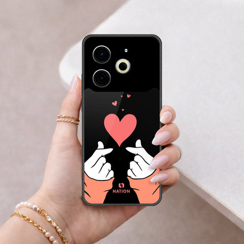 Tecno Pova 6 Cover - Onation Heart Series - HQ Ultra Shine Premium Infinity Glass Soft Silicon Borders Case