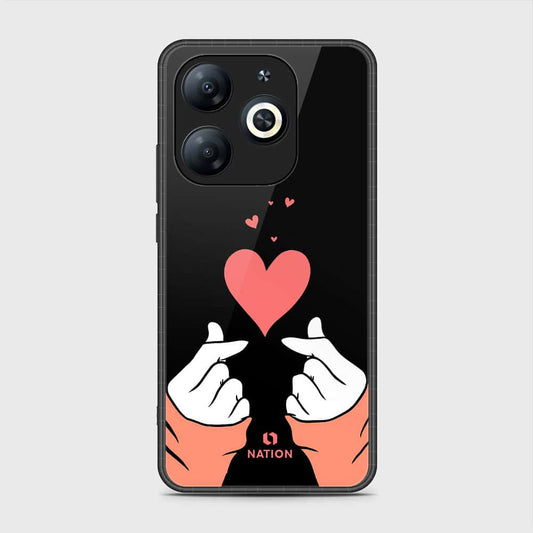 Infinix Smart 8 Pro Cover- Onation Heart Series - HQ Ultra Shine Premium Infinity Glass Soft Silicon Borders Case (Fast Delivery)