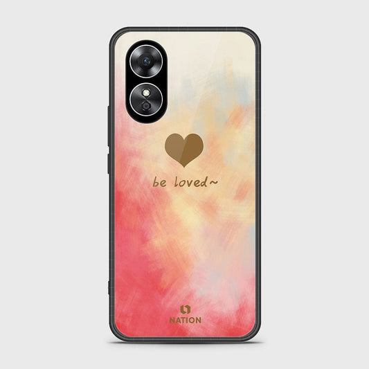 Oppo A17 Cover- Onation Heart Series - HQ Ultra Shine Premium Infinity Glass Soft Silicon Borders Case (Fast Delivery)