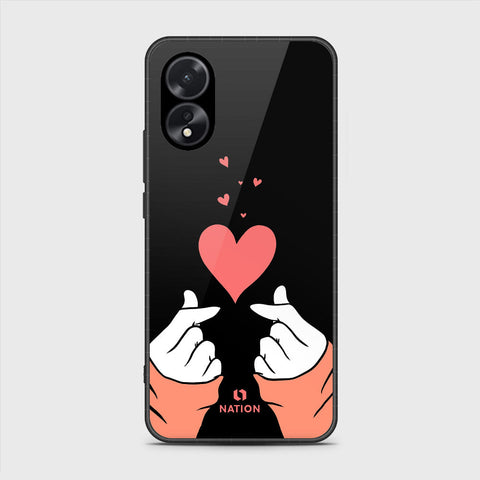 Oppo A18 Cover- Onation Heart Series - HQ Ultra Shine Premium Infinity Glass Soft Silicon Borders Case
