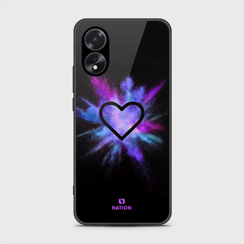 Oppo A18 Cover- Onation Heart Series - HQ Ultra Shine Premium Infinity Glass Soft Silicon Borders Case