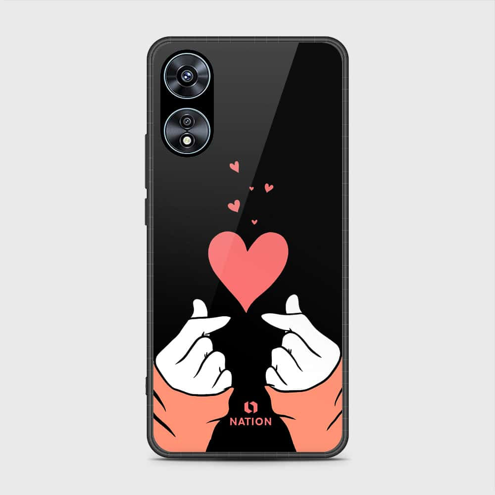 Oppo A58 4G Cover- Onation Heart Series - HQ Ultra Shine Premium Infinity Glass Soft Silicon Borders Case (Fast Delivery) (SU)