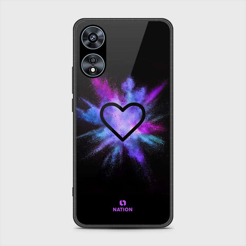 Oppo A58 4G Cover- Onation Heart Series - HQ Ultra Shine Premium Infinity Glass Soft Silicon Borders Case (Fast Delivery) (SU)