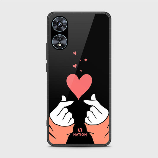 Oppo A78 4G Cover- Onation Heart Series - HQ Ultra Shine Premium Infinity Glass Soft Silicon Borders Case (Fast Delivery)