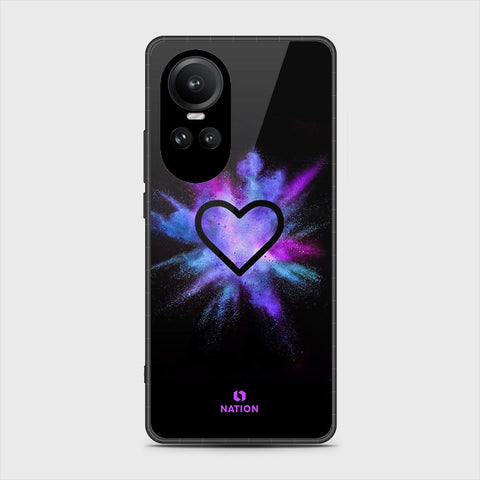 Oppo Reno 10 Pro Cover- Onation Heart Series - HQ Ultra Shine Premium Infinity Glass Soft Silicon Borders Case