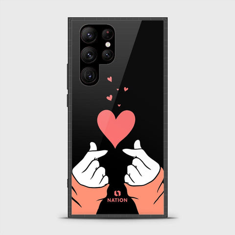 Samsung Galaxy S23 Ultra 5G Cover- Onation Heart Series - HQ Ultra Shine Premium Infinity Glass Soft Silicon Borders Case (fast delivery)
