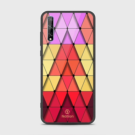 Huawei P Smart S Cover - Onation Pyramid Series -D310  - HQ Ultra Shine Premium Infinity Glass Soft Silicon Borders Case ( Fast Delivery )